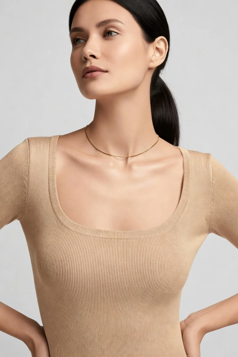 Collarbone close-up with studio lighting