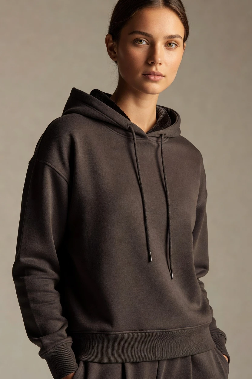 One click, on-model hoodie look
