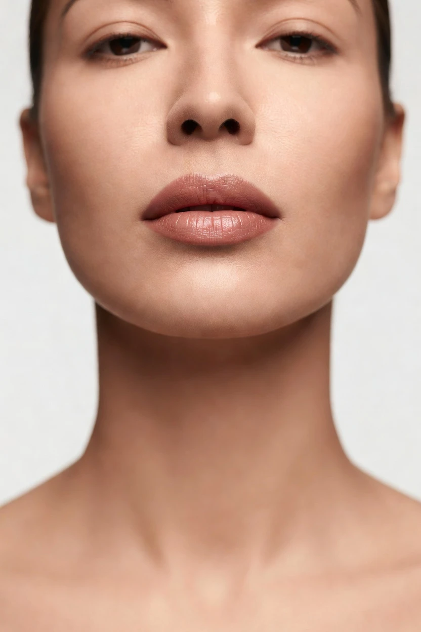 Lip-focused still, one click