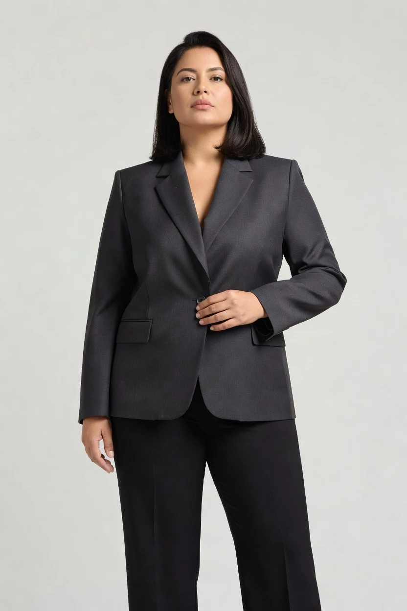 Plus size poses, catalog-ready