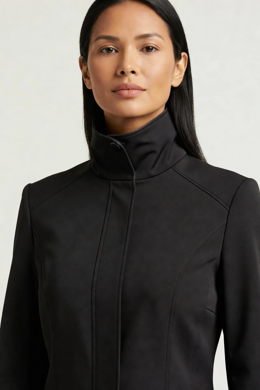 Torso crop, garment held in pose