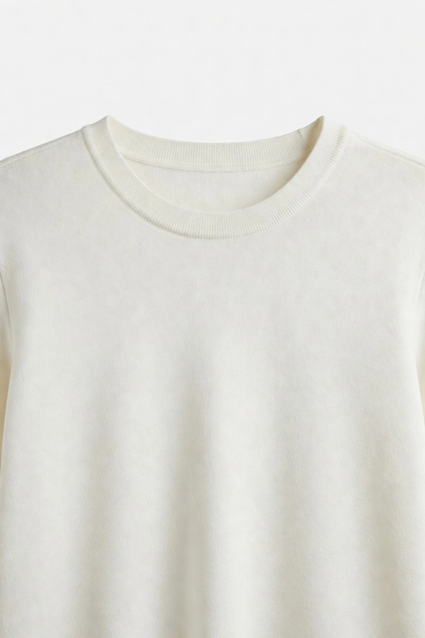 On-model top-down garment crop