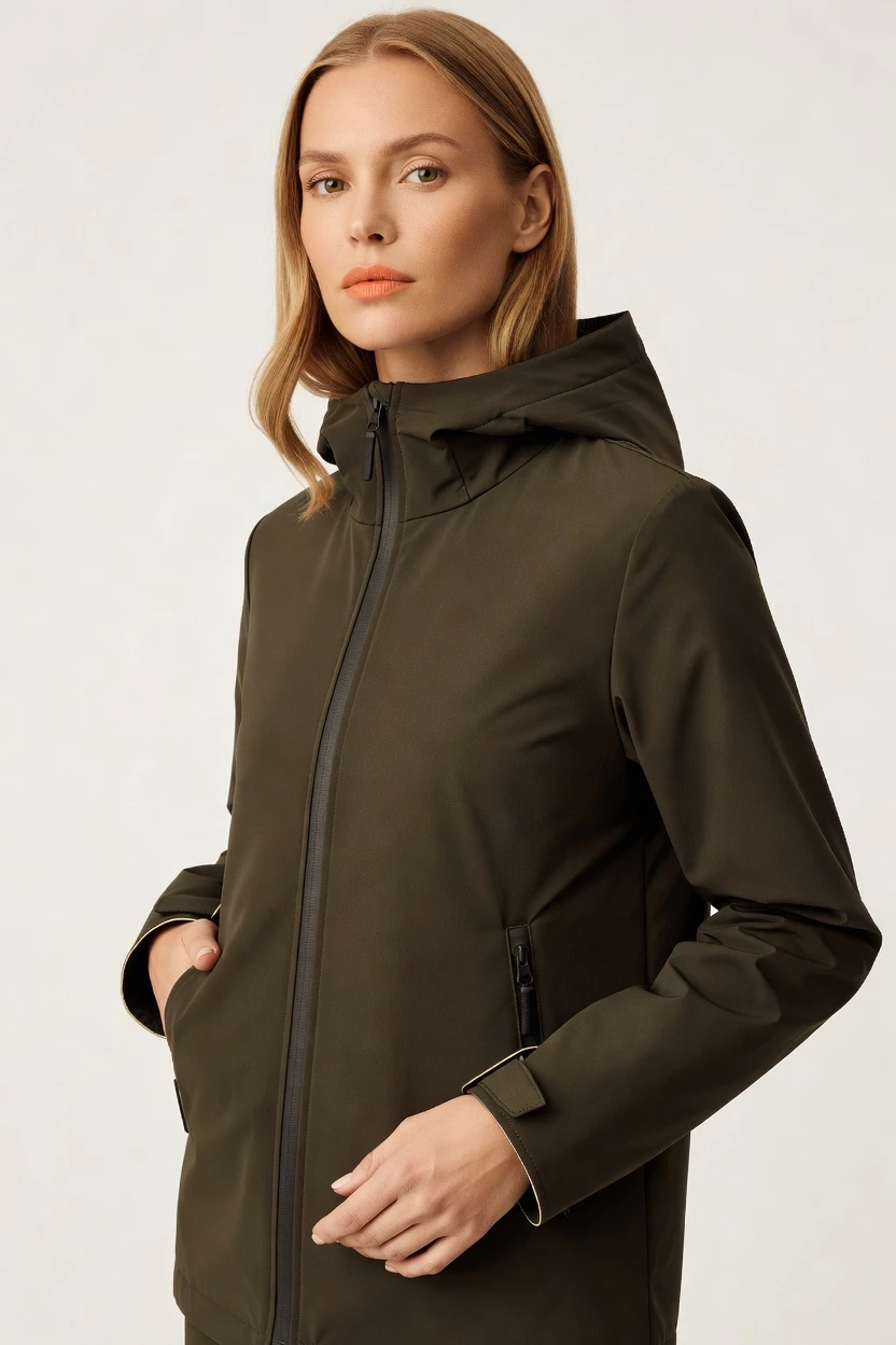 On-model campaign shot, guided