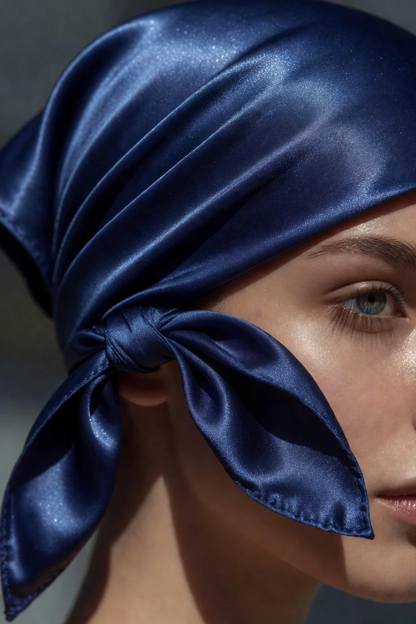 On-model bandana campaign frame