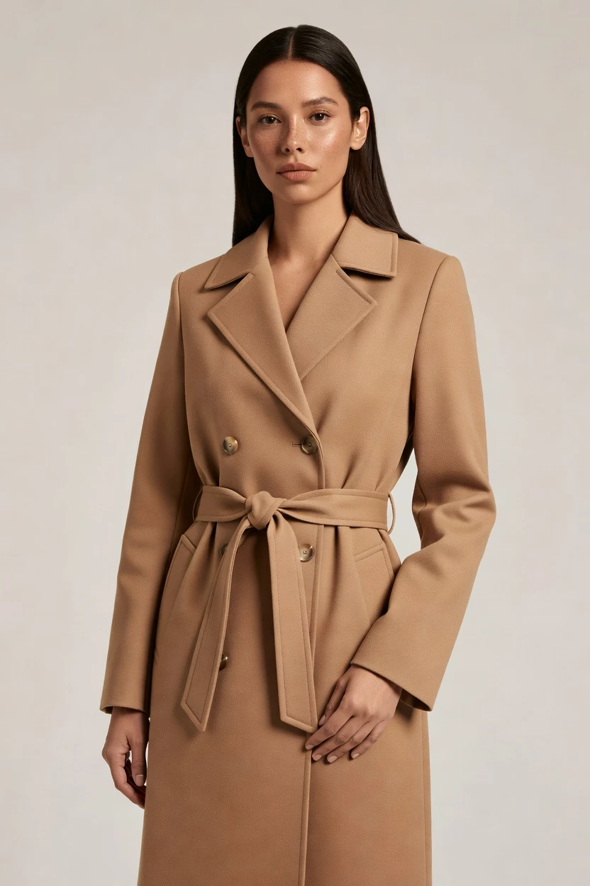 On-model coat, campaign gloss
