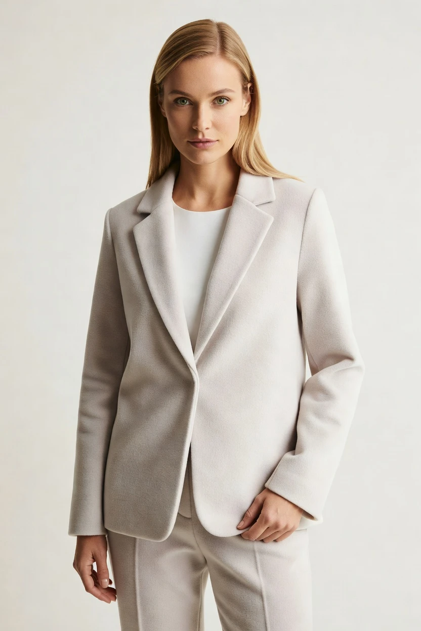 On-model fleece campaign shot
