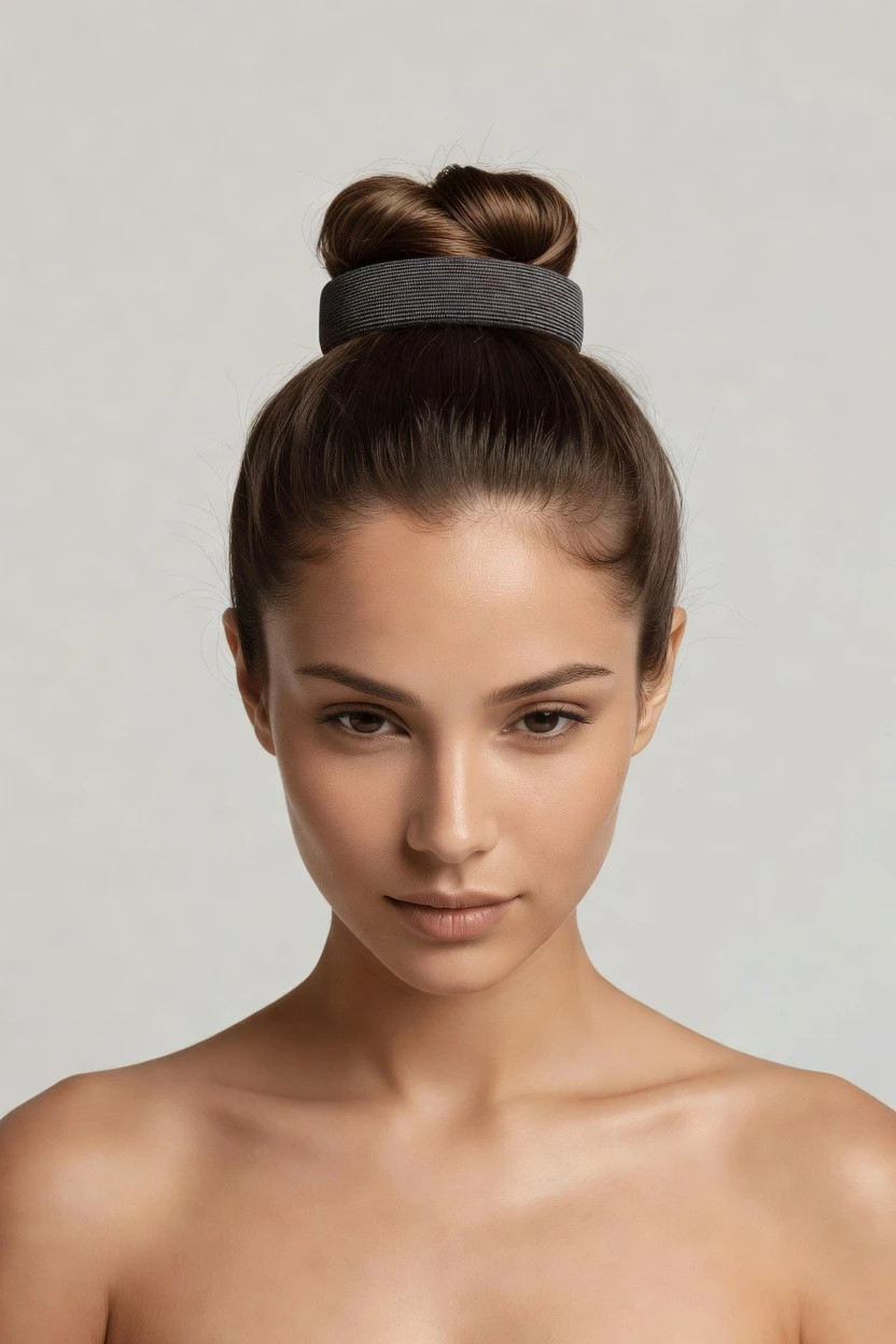 On-model hair tie campaign shot