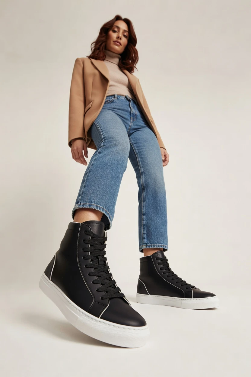 High tops on-model, click-to-shoot
