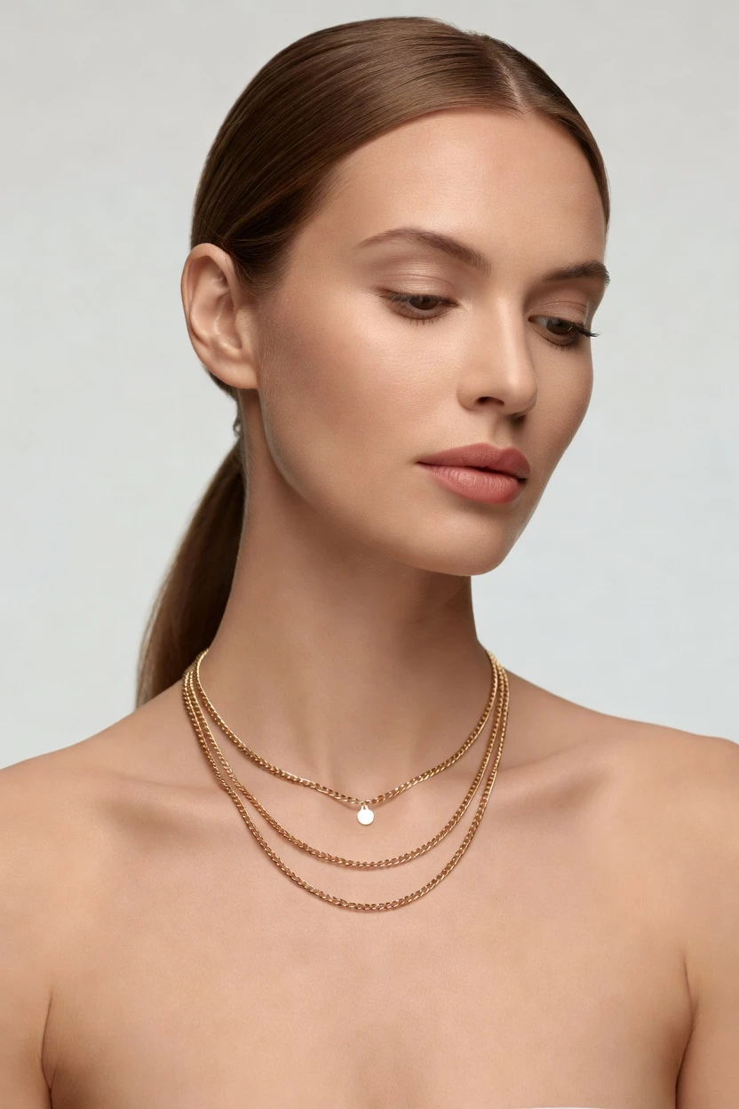 On-model necklace, clean campaign