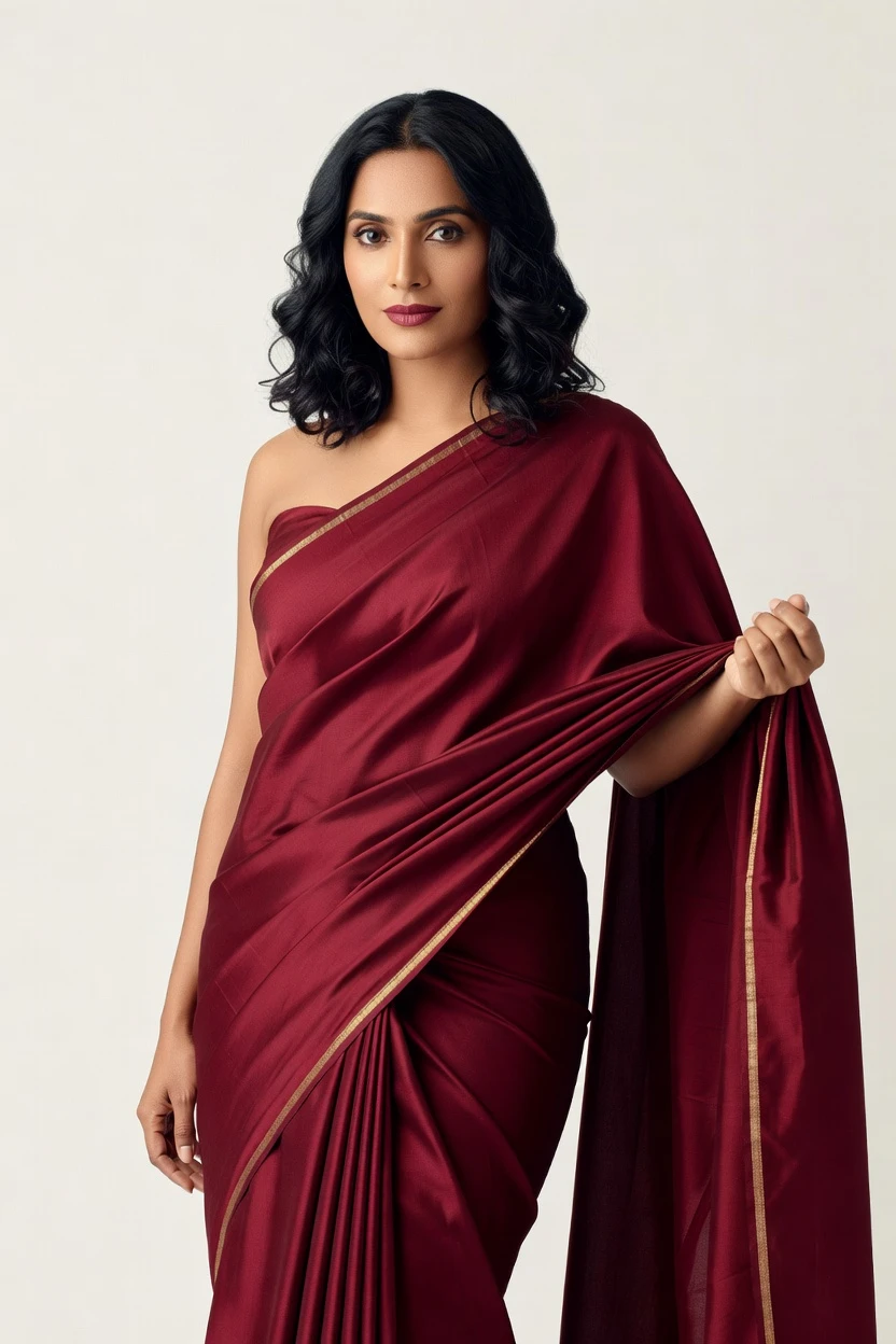 Click, adjust, generate a saree look