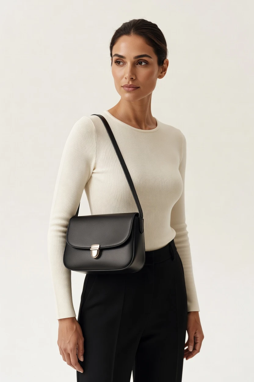 On-model shoulder bag look