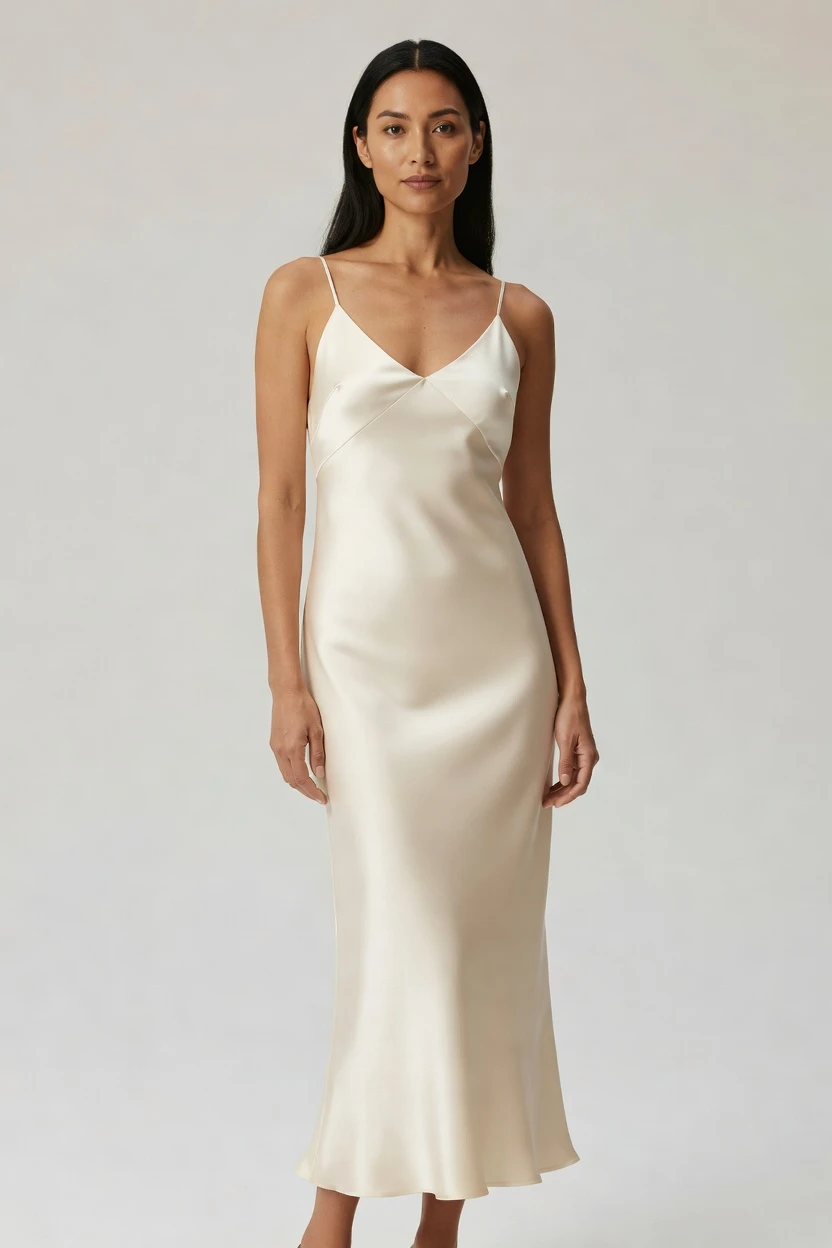 On-model slip dress in seconds